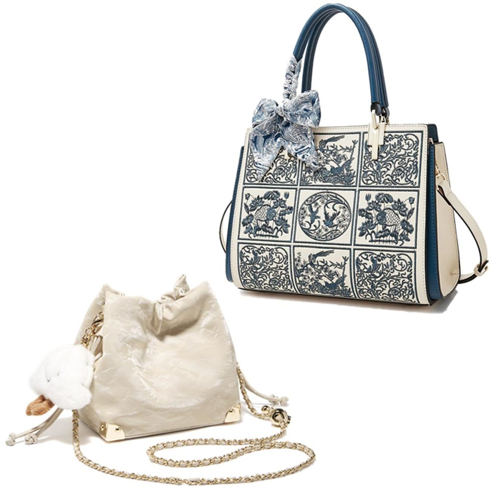 Textured Purses And Handbags Bundle With Compact Woven Crossbody Bags